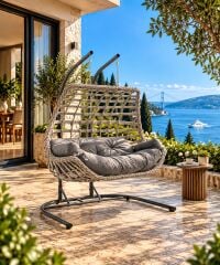 Çift Kişilik Balina Rattan Salıncak