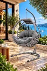 Bergama Tek Kişilik Rattan Salıncak