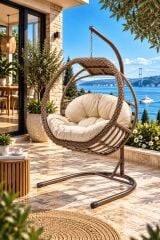 Bergama Tek Kişilik Rattan Salıncak