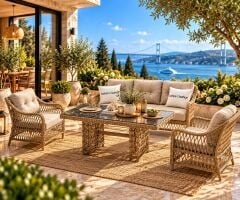 Madeo Rattan Bahçe Balkon Oturma Grubu