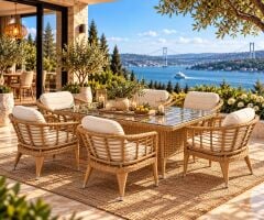 Göcek 6 Sandalyeli 100x200 Masa Takımı