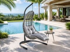 Bodrum Ayak Uzatmalı Rattan Salıncak