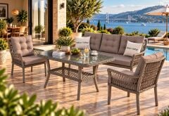 Polo Üçlü Rattan Oturma Grubu